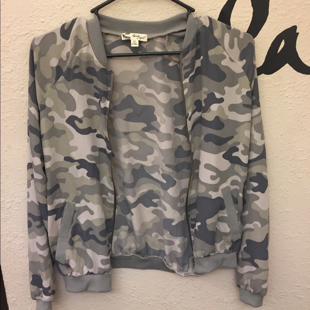 Light camo bomber jacket